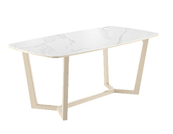Стол Фрейм 1800*900*750 (мрамор белый глянец/ ноги дуб нордик) Стол Фрейм 1800*900*750 (мрамор белый глянец/ ноги дуб нордик)